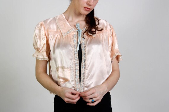 Satin Peach Boudoir Top