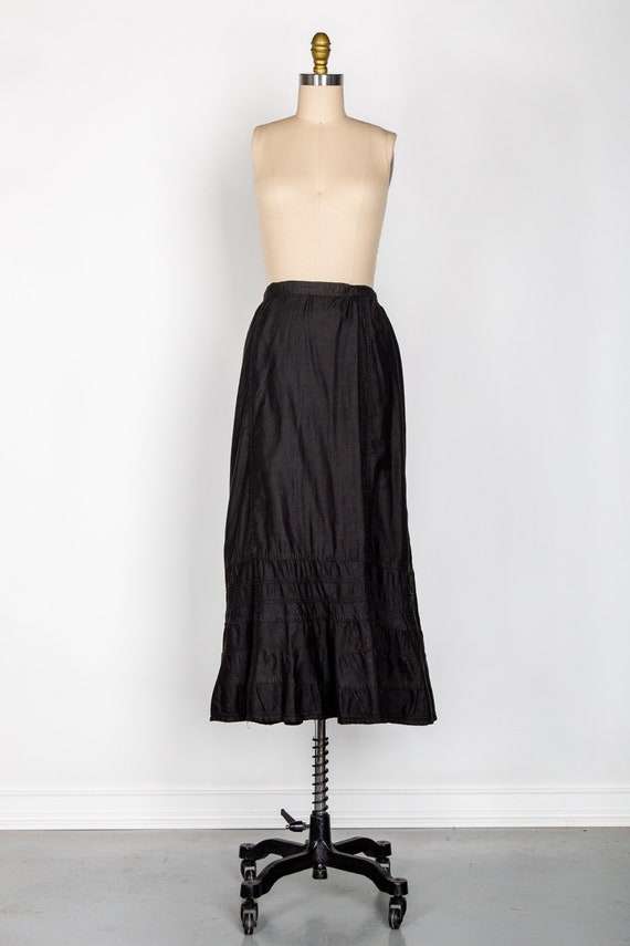 1800s Black Cotton Skirt Victorian