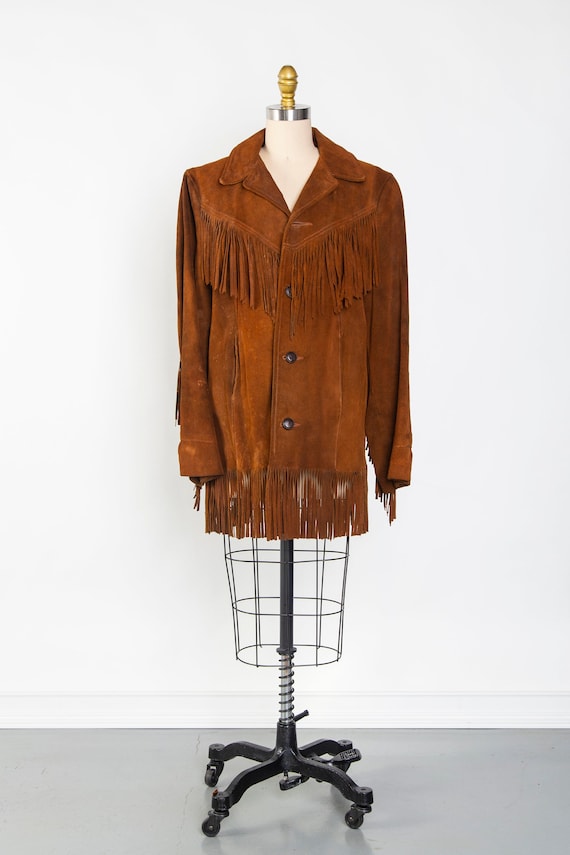 Vintage Silton Brown Suede Fringe Coat Jacket