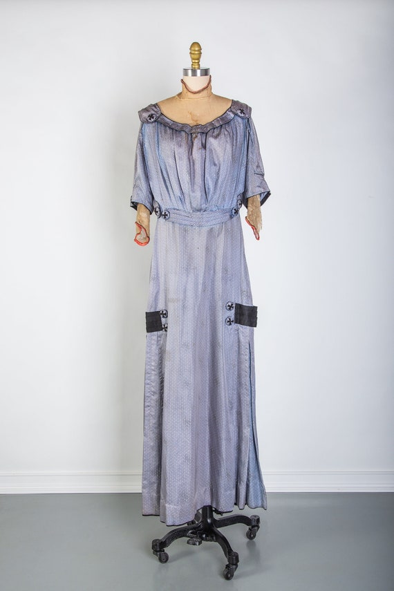 1900s Edwardian Satin Silk Gown