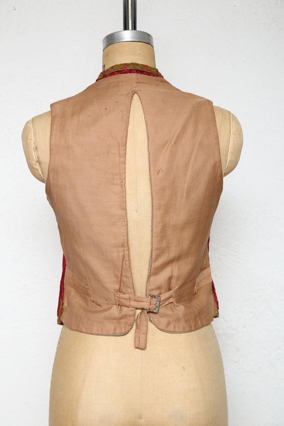 SALE Antique Red Velvet Vest - image 6