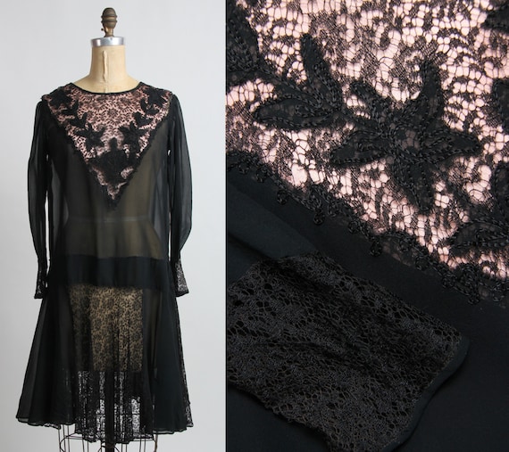 1920s Lace Dress FLAPPER GOWN