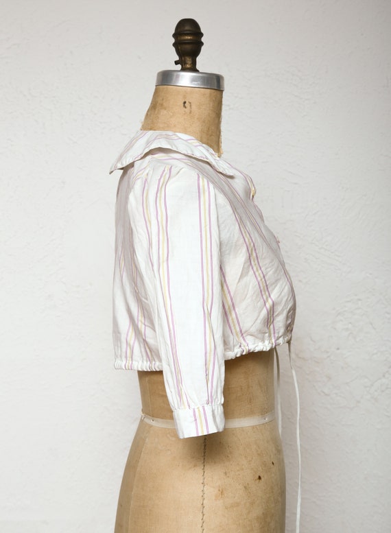 Antique Crop Top 1910s Cotton Blouse - image 4