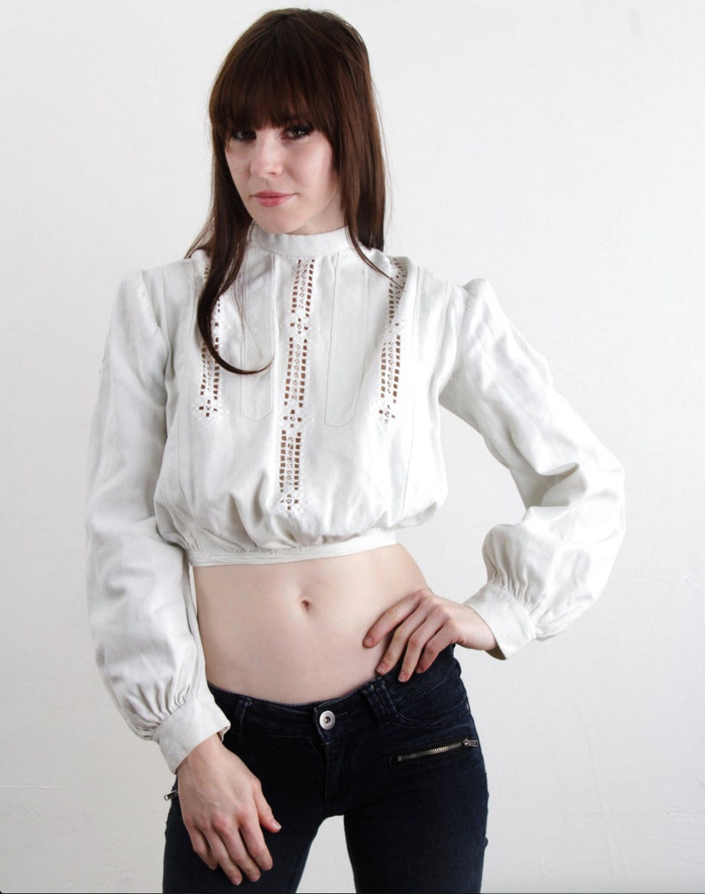 Cut Outs XS Victorian Blouse Puff Sleeve
