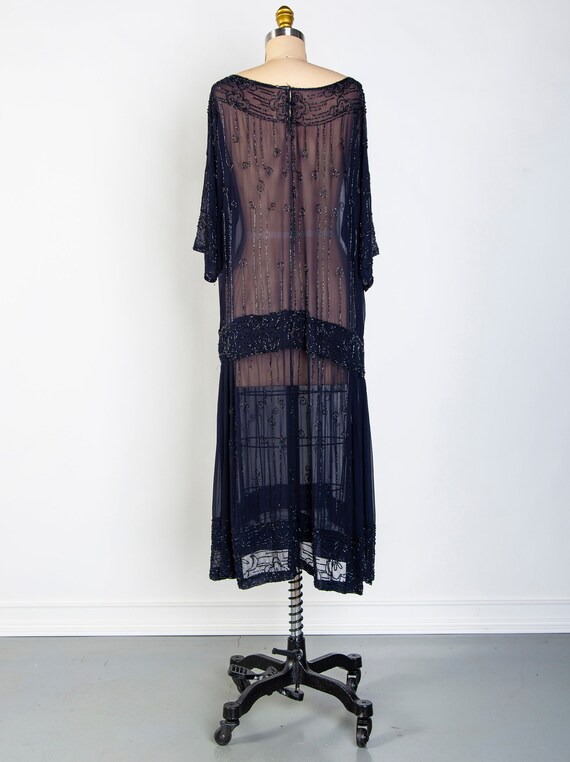 1920s Silk Beaded Gown Dress Gem