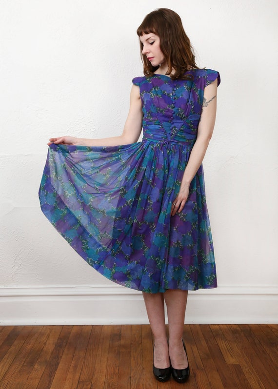 1960s Purple Dress FLORAL