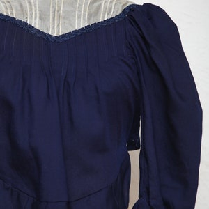 SALE 1800s Navy Blue Top . Antique Blouse image 2