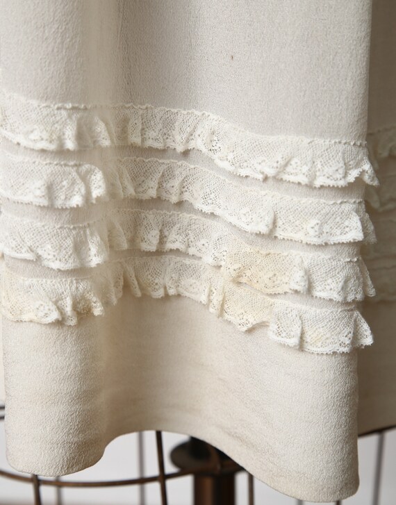 SALE Antique White Ruffle Dress - image 8