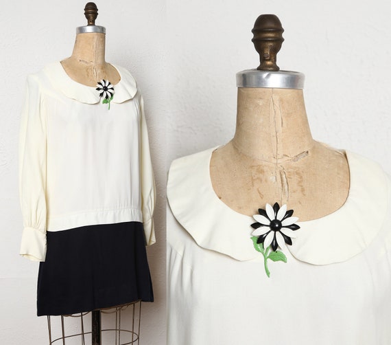 1960s Mini Dress with Flower Brooch
