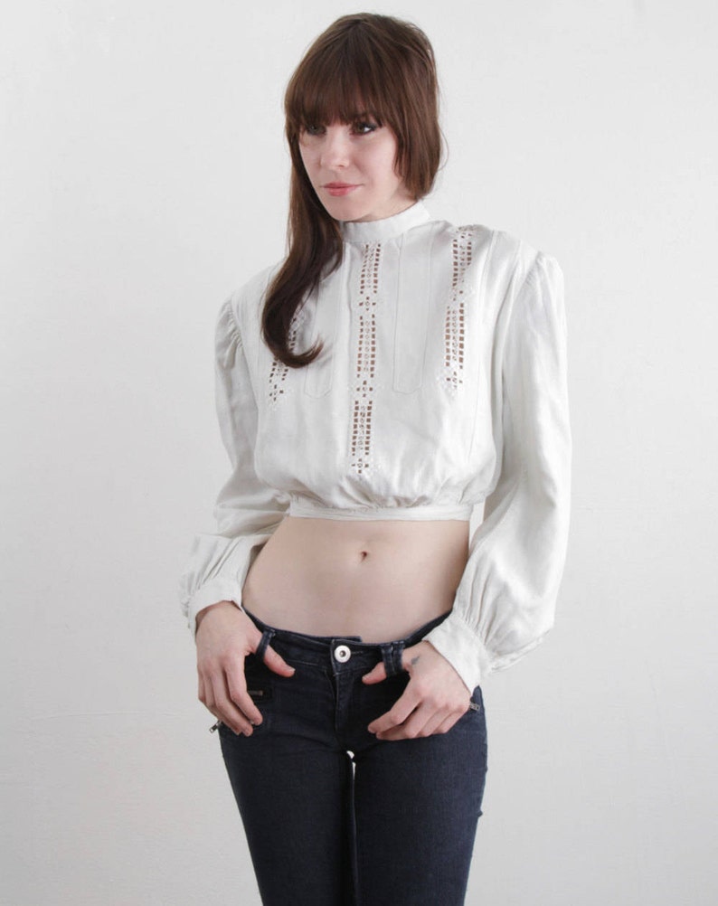 Cut Outs XS Victorian Blouse Puff Sleeve