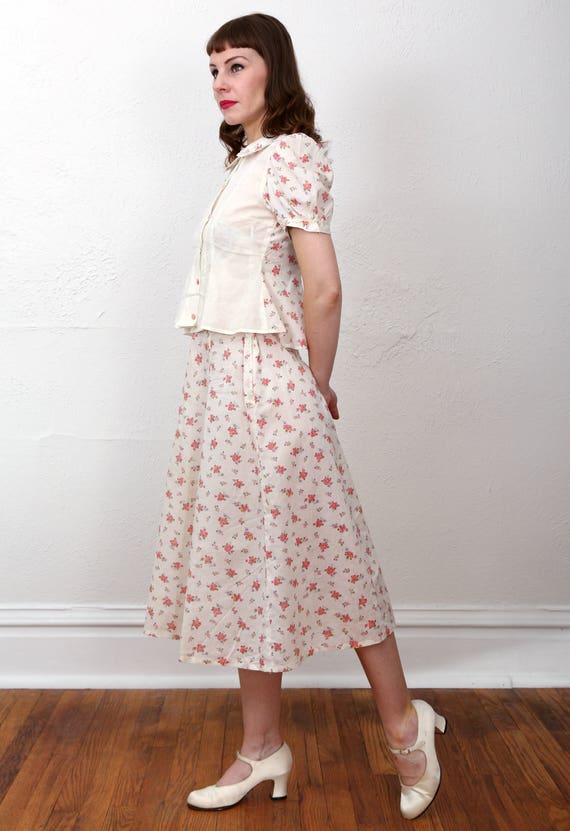 Top & Skirt Matching Floral Print SMALL - image 6