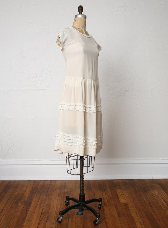 SALE Antique White Ruffle Dress - image 3