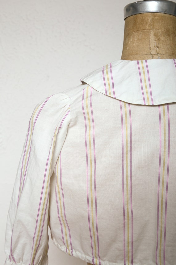 Antique Crop Top 1910s Cotton Blouse - image 6