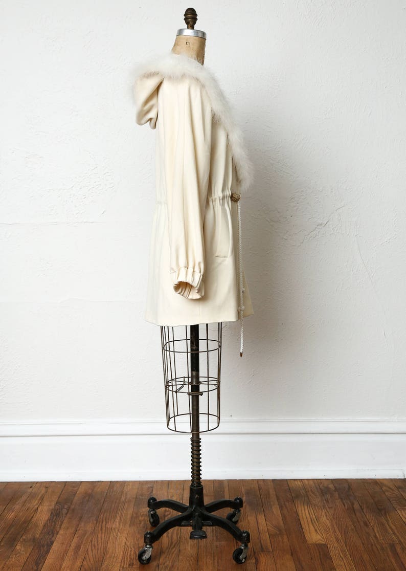 White Wool /& Feather Hooded Jacket