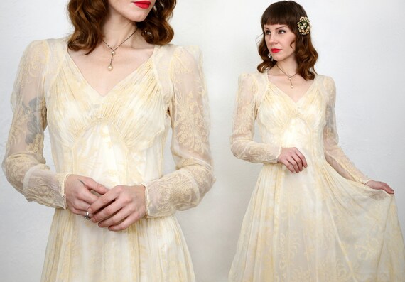 1930s Sheer Wedding Dress
