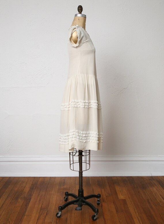 SALE Antique White Ruffle Dress - image 5