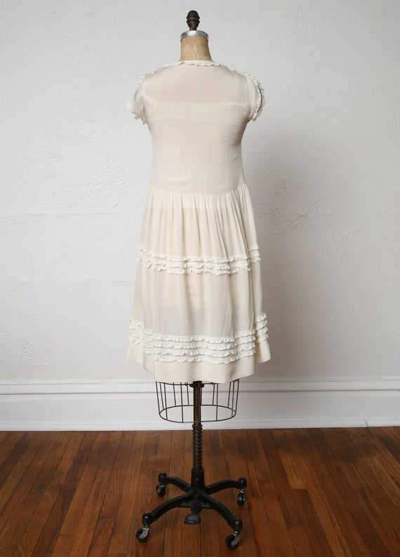 SALE Antique White Ruffle Dress - image 6