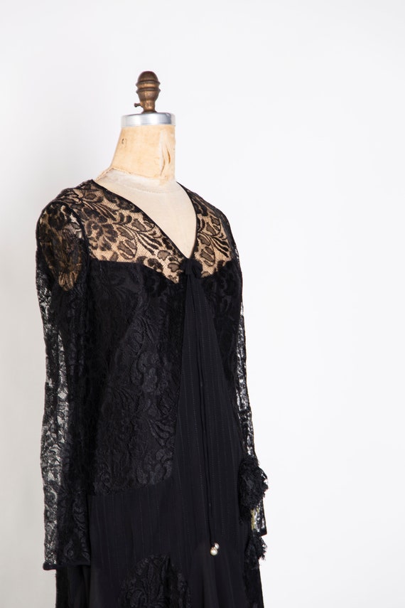 Antique Black Lace Gown - image 6