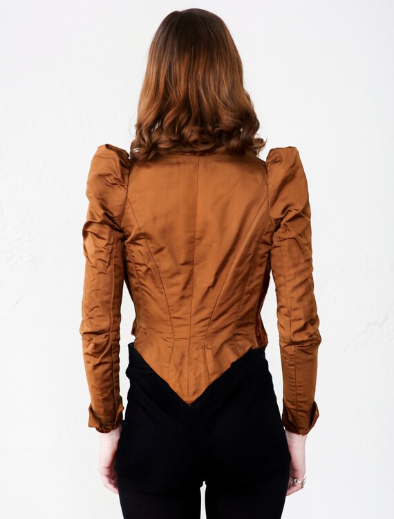 SALE Antique Victorian Jacket . Brown Velvet - Gem