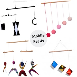 Montessori Set of 4x, Montessori Mobile Set, Montessori Baby, Newborn Montessori, Hanging Mobile