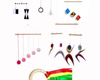 Montessori Set of 4x, Montessori Mobile Set, Montessori Baby, Newborn Montessori, Hanging Mobile, Ready to hang mobiles,