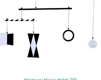 Montessori Munari Mobile DIY Set, Hanging Baby Mobile, Do it yourself with instructions