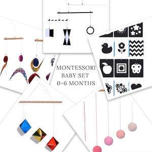 Montessori Baby Set, 0-6 Months, Newborn Montessori, Montessori Hanging Mobile, Newborn Gift