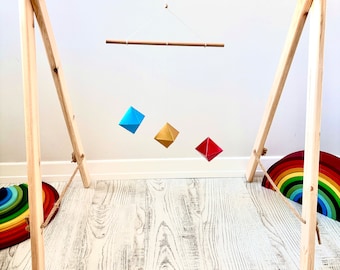 Montessori Octahedron Mobile, Baby Gift, Newborn Montessori, Educational Toy