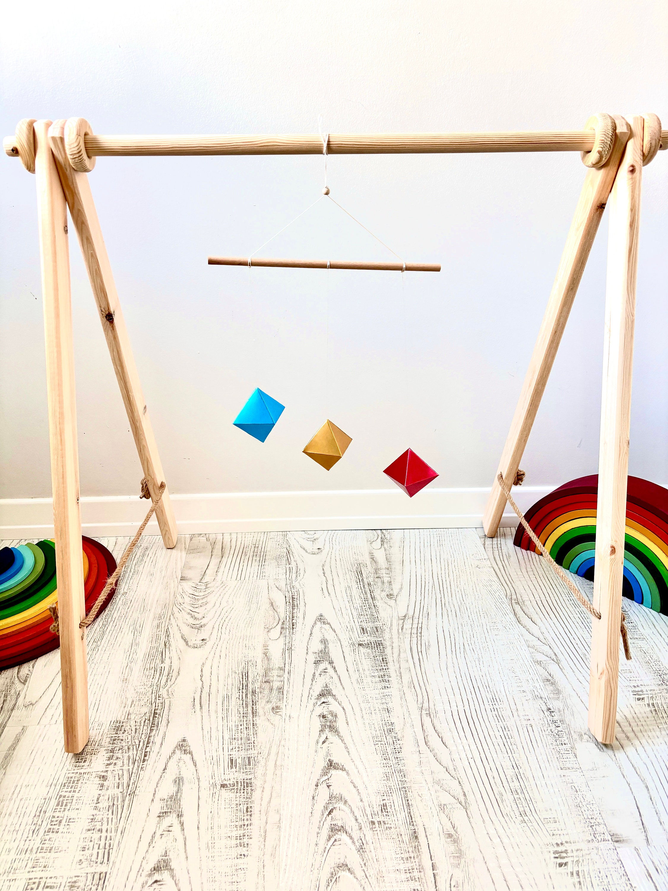 Móvil octaedro Montessori, regalo para bebé, Montessori para recién nacidos, juguete educativo
