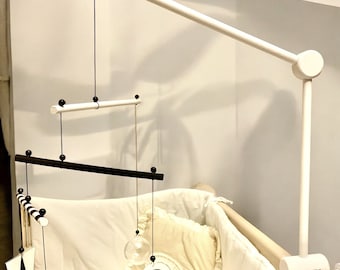 Montessori Crib Mobile Holder, Wooden Hanging Mobile, Montessori mobile holder, Crib mounted montessori