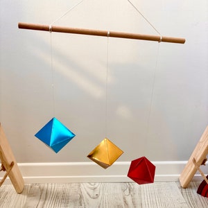 Montessori Octahedron Mobile, Baby Gift, Newborn Montessori, Educational Toy, Hanging mobile, Montessori mobile