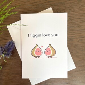 Tarjeta de felicitación con frase "Te amo", divertida tarjeta de frutas, tarjeta feliz, tarjeta de "Te amo", tarjeta para amantes de la comida, tarjeta de cumpleaños, tarjeta de aniversario, tarjeta con un juego de palabras nerd
