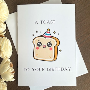 Leuke verjaardagskaart, grappige voedselwenskaart, gelukkige kaart, ik hou van jou-kaart, foodiekaart, verjaardagskaart, kawaiikaart, nerdy woordspelingkaart