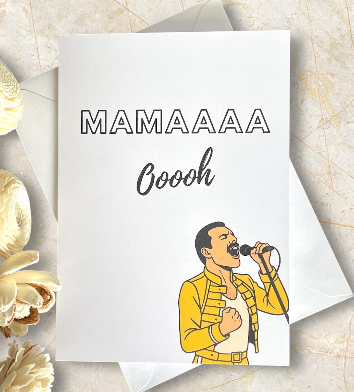 Biglietto Di Auguri Cheeky Chops Con Freddie Mercury – 'Mama Oooooh!!!' – Per Festa Della Mamma, Compleanno, Divertente, IN87