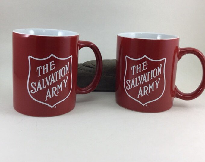 Salvation Army Mugs Set of 2 Bright Red Etsy