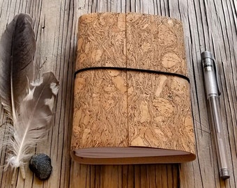 cork journal - natural eco friendly vegan diary notebook journal, nature journal