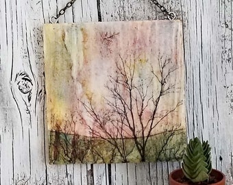 daybreak mixed media tree art