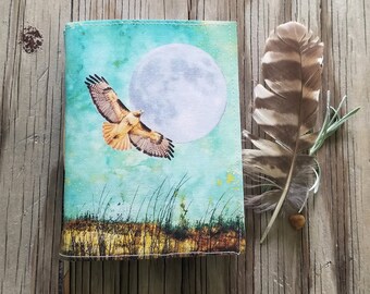 hawk spirit - lunar night full moon handmade dream gratitude journal