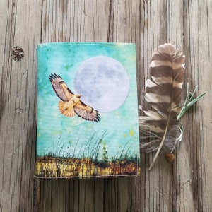 hawk spirit lunar night full moon handmade dream gratitude journal image 1