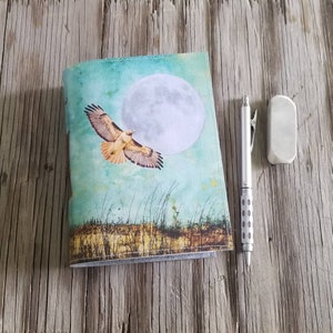 hawk spirit lunar night full moon handmade dream gratitude journal image 4