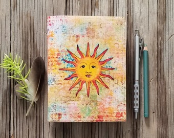 sunshine journal - abstract art journal sketchbook diary notebook - tremundo