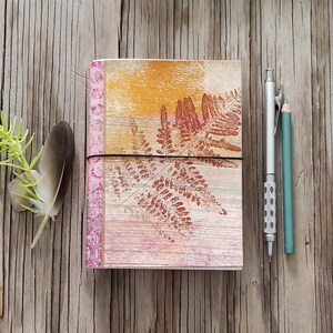 pink fern nature print collage art journal - tremundo