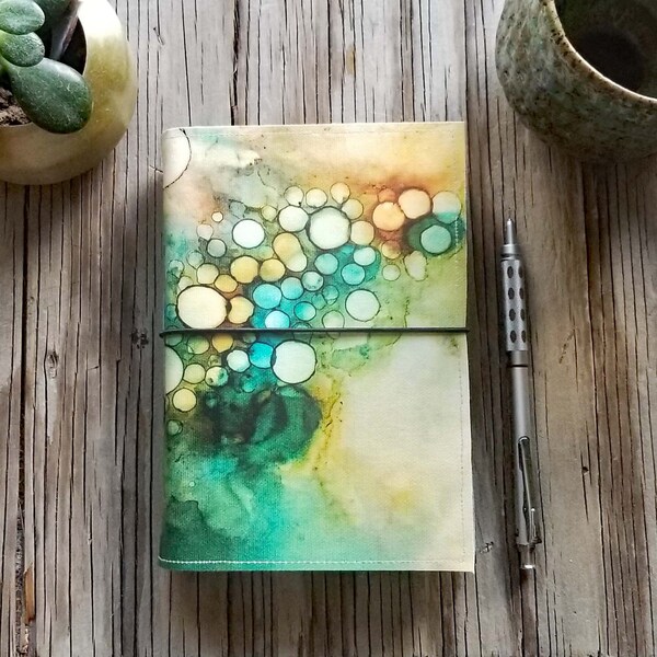 swarm journal - handmade journal, unique art journal, sketchbook, vegan journal diary  - tremundo
