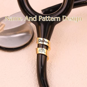 Engraved Stethoscope Name Tag｜Stethoscope ID Ring｜Personalized Stethoscope ID Tag｜Stethoscope Charm｜Medical Student Gift｜Back To School Gift