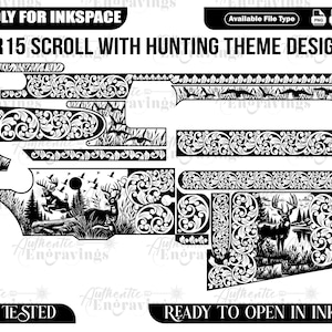 AR15 Scroll Hunting Design SVG, Laser Cut File (Digital Download)