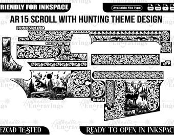 AR15 Scroll Hunting Design SVG, Laser Cut File (Digital Download)