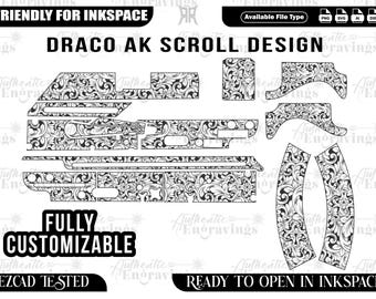 Draco AK Scroll Design, Laser Cut File (svg, png, dxf, ai)