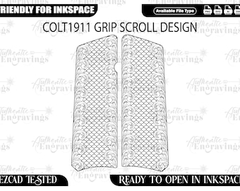 1911 グリップ AZTEC デザイン SVG、レーザーカット、レーザー彫刻