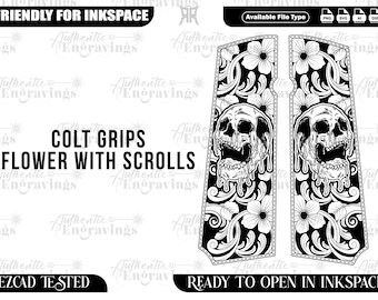 1911 グリップ AZTEC デザイン SVG、レーザーカット、レーザー彫刻