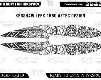 Kershaw Leek 1660 Aztec Design, Laser Engraving Files (SVG, PNG, DXF)